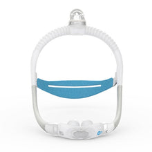 Load image into Gallery viewer, A front view of the AirFit P30i nasal pillows mask, showing the headgear, frame, and cushion.