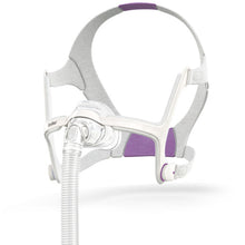 Load image into Gallery viewer, A frontal view of the AirFit N20 For Her complete mask system, showing the headgear, frame, and cushion.