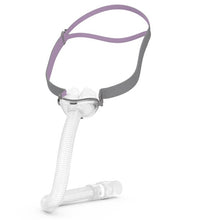 Load image into Gallery viewer, An AirFit P10 nasal mask system for Her, including headgear, frame, and cushions.