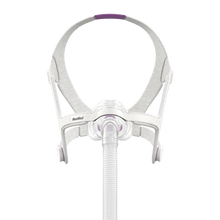 Load image into Gallery viewer, A frontal view of the AirFit N20 For Her complete mask system, showing the headgear, frame, and cushion.